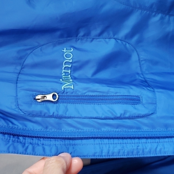 MARMOT Vibrant Blue Windbreaker Full Zip Sleeveless Vest Size SP - Picture 3 of 16